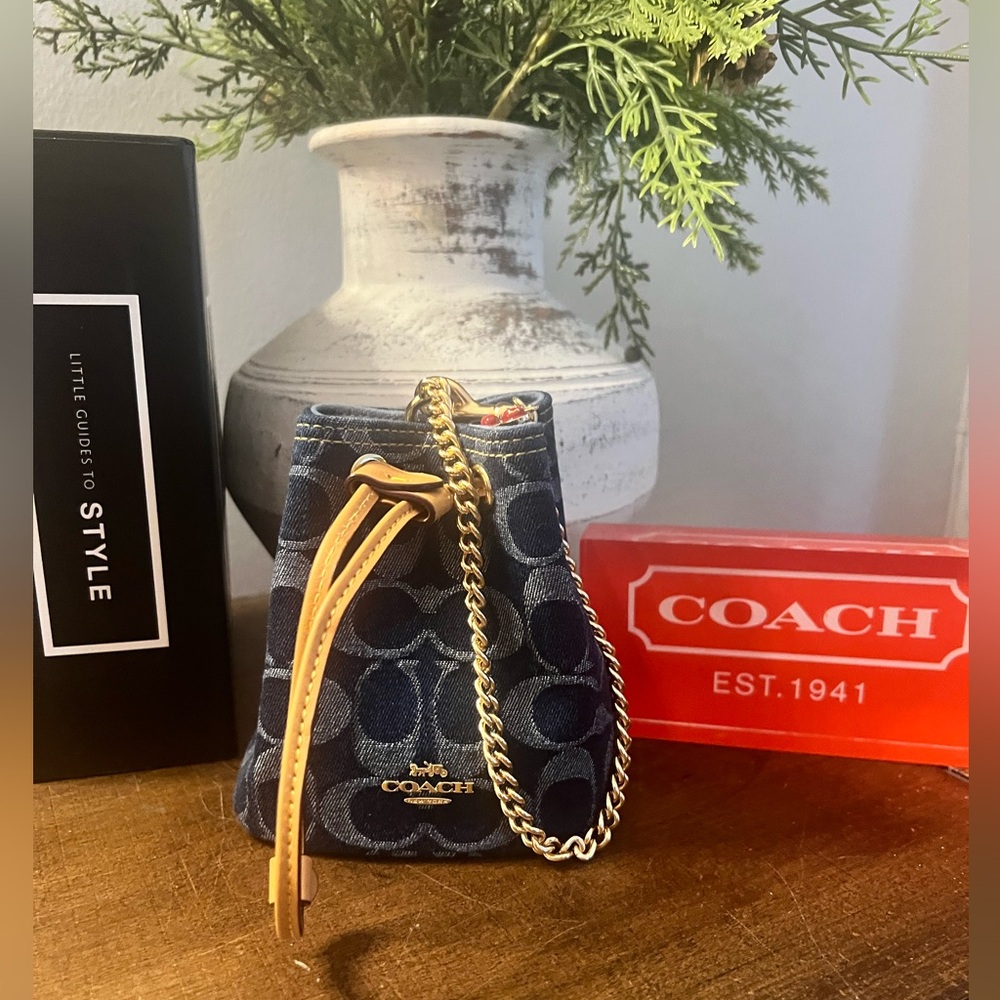 Coach Denim Signature Wristlet (NWT)